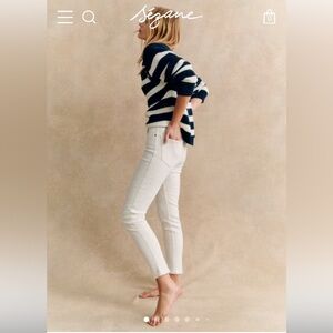 BNWT Sezane Slim Parfait Ecru Skinny Jean FR34